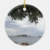 テンプレート四角形カメラ セラミックオーナメント (裏面)