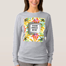 テンプレート婦人基本長袖 パーソナライズされた Tシャツ