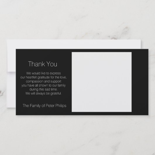 テンプレート悔やみや弔慰ありがとうイメーお気に入りのジ1を追加しました サンキューカード (正面)