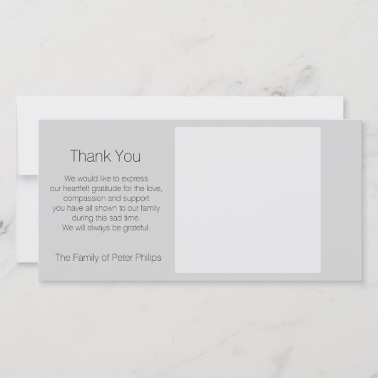 テンプレート悔やみや弔慰ありがとうイメーお気に入りのジ2を追加 サンキューカード (正面)