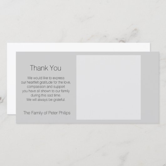 テンプレート悔やみや弔慰ありがとうイメーお気に入りのジ2を追加 サンキューカード (正面/裏面)