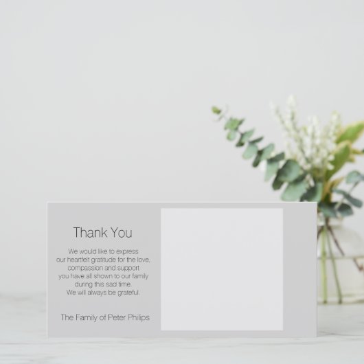 テンプレート悔やみや弔慰ありがとうイメーお気に入りのジ2を追加 サンキューカード (スタンド正面)