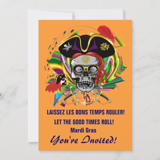 テンプレート招待状マルディグラ 招待状 (正面)