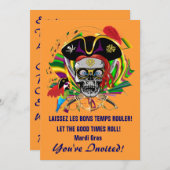 テンプレート招待状マルディグラ 招待状 (正面/裏面)