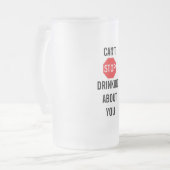 テンプレート文字デザインは君のストップ事を飲めない フロストグラスビールジョッキ (正面左)