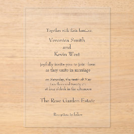 テンプレート澄んアクリル結婚式招待状 アクリル招待状