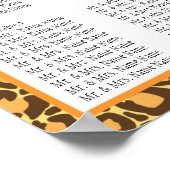 テンプレート結婚のシーティングチャートLeopard ポスター (角)