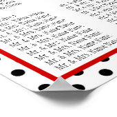 テンプレート結婚の座席図ドットモノグラムレッド ポスター (角)