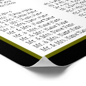 テンプレート結婚の座席表のモノグラム名 ポスター (角)