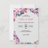 テンプレート結婚式招待状オンライエレガントン花 サンキューカード (正面)