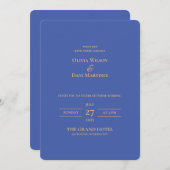 テンプレート結婚式招待状オンライン – 中青 招待状 (正面/裏面)