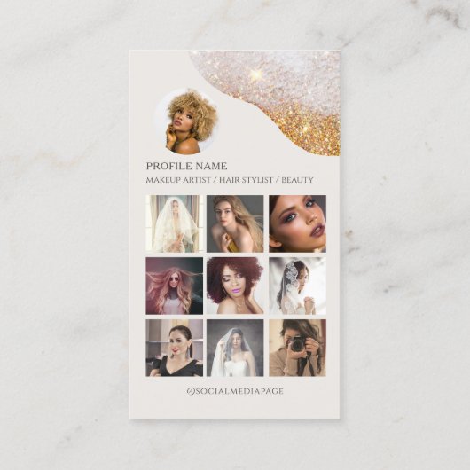 テンプレート美しいエステティシャンソーシャルメディア コーリングカード (裏面)