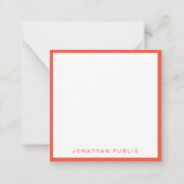 テンプレート赤橙白色書体モノグラム ノートカード (裏面)