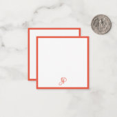 テンプレート赤橙白色書体モノグラム ノートカード (正面/裏面インサイチュ)