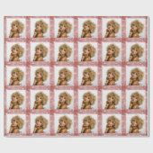 テンプレート金ゴールドのグリッターカスタムフレームの写真と名前 ラッピングペーパー (フラット)