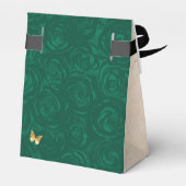 テンプレート金ゴールドブラックとグリーンバラありがとうパーティー フェイバーボックス (裏面サイド)