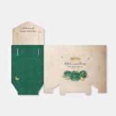 テンプレート金ゴールドブラックとグリーンバラありがとうパーティー フェイバーボックス (折り畳みなし)