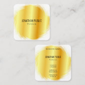 テンプレート金ゴールドルックモダンエレガントプロフェッショナル スクエア名刺 (正面/裏面)