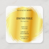 テンプレート金ゴールドルックモダンエレガントプロフェッショナル スクエア名刺 (裏面)