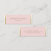 テンプレート金ゴールド赤面ピンクホワモダンイト スキニー名刺 (正面/裏面)