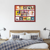 テンプレート18フォトコラージュモダントレンディー赤 キャンバスプリント (インサイチュ (寝室))