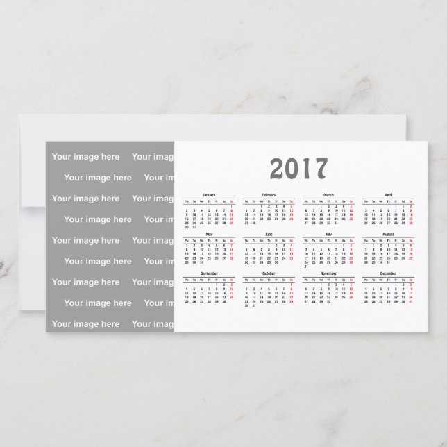 テンプレート2017予定表フォトカード (正面)