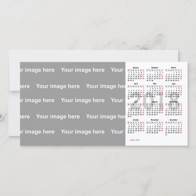 テンプレート2018カレンダー写真カード (正面)