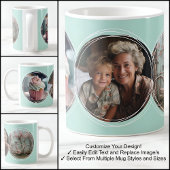 テンプレート3円形写真コラージアクアC112 コーヒーマグカップ