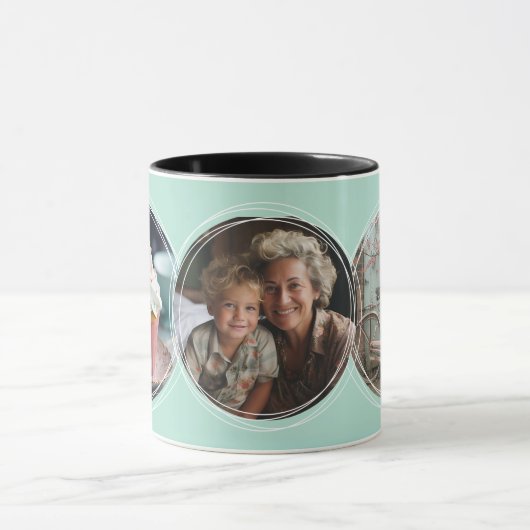 テンプレート3円形写真コラージアクアC112 マグカップ (中央)