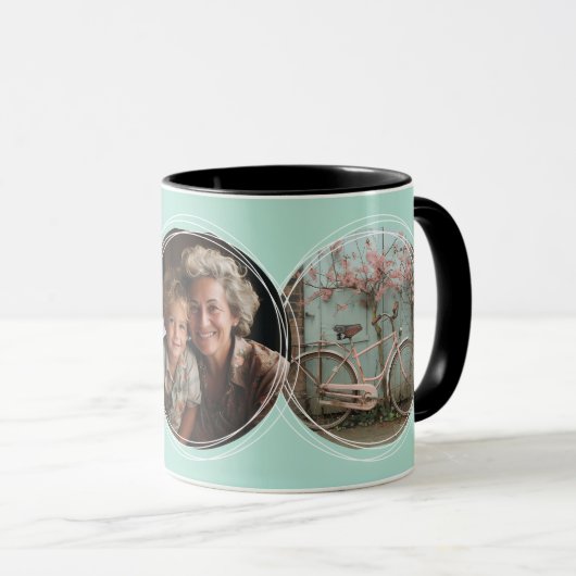 テンプレート3円形写真コラージアクアC112 マグカップ (正面右)