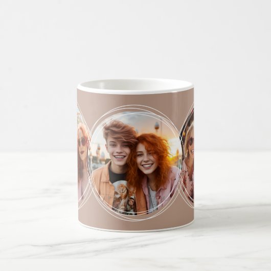 テンプレート3円形写真コラージュブラウンC88 コーヒーマグカップ (中央)