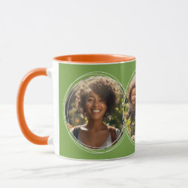 テンプレート3枚の円形フォトコラージンググリーンC111 マグカップ