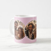 テンプレート3枚の円形写真コラージュピンクC52 コーヒーマグカップ (正面左)