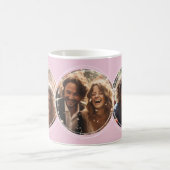 テンプレート3枚の円形写真コラージュピンクC52 コーヒーマグカップ (中央)