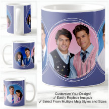 テンプレート3枚の円形写真コラージュブルーC49