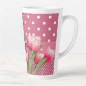 テンプレート:インクチューリップ、ピンクと白の水玉模様 カフェラテマグ (右)