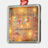 テンプレート-カスタマイズゴールデンクリスマス メタルオーナメント (左)