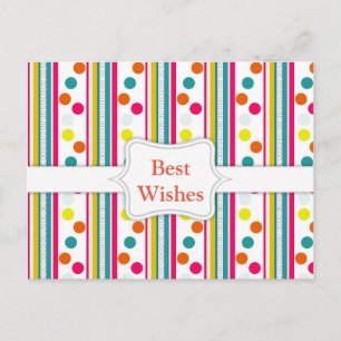 テンプレート、カラフル水玉模様 ポストカード