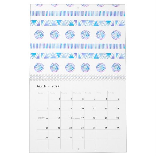 テンプレート カレンダー (3月 2027)