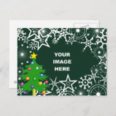 テンプレート、クリスマススノーフレーク縁ど シーズンポストカード (正面/裏面)