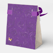 テンプレート ゴールド クラウン パープル ローズ サンクス パーティー フェイバーボックス (裏面サイド)