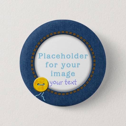 テンプレート"デニム及びボタン" 缶バッジ (正面)