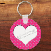 テンプレート「ピンクと花」 キーホルダー (正面)