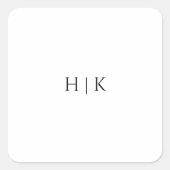 テンプレート モノグラム ラウンド ステッカー (正面)