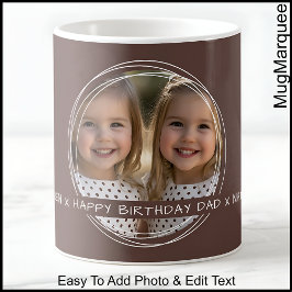 テンプレート 写真メッセージ 記念品 Dad ブラウン C33 コーヒーマグカップ