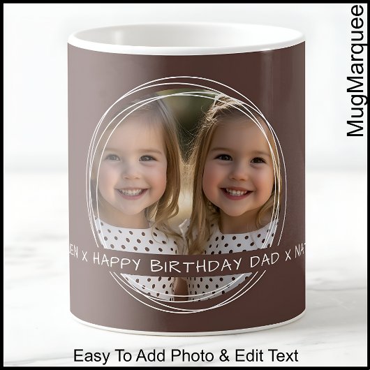 テンプレート 写真メッセージ 記念品 Dad ブラウン C33 コーヒーマグカップ