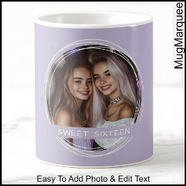 テンプレート 写真 メッセージ 思い出の品 シックスティーン ライラック C123 コーヒーマグカップ