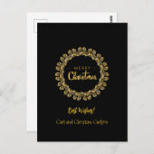 テンプレート、美しい黒と金ゴールド ポストカード (正面/裏面)