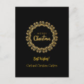 テンプレート、美しい黒と金ゴールド ポストカード (正面)