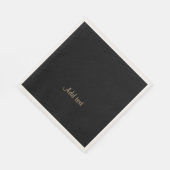 テンプレート、金ゴールド文字の真夜中の黒 スタンダードランチョンナプキン (角)